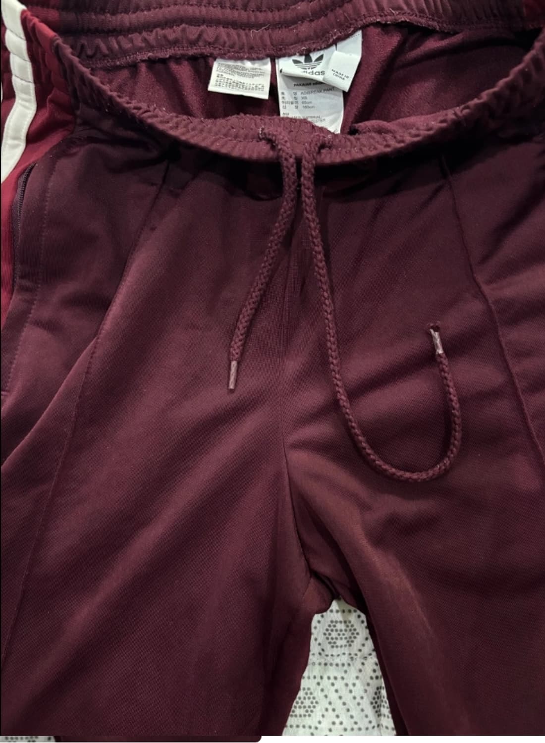 아디다스 버건디 배기 트랙 팬츠 XS 상품이미지1