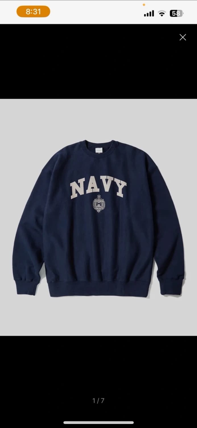 V.S.C SWEAT(NAVY)맨투맨 상품이미지1