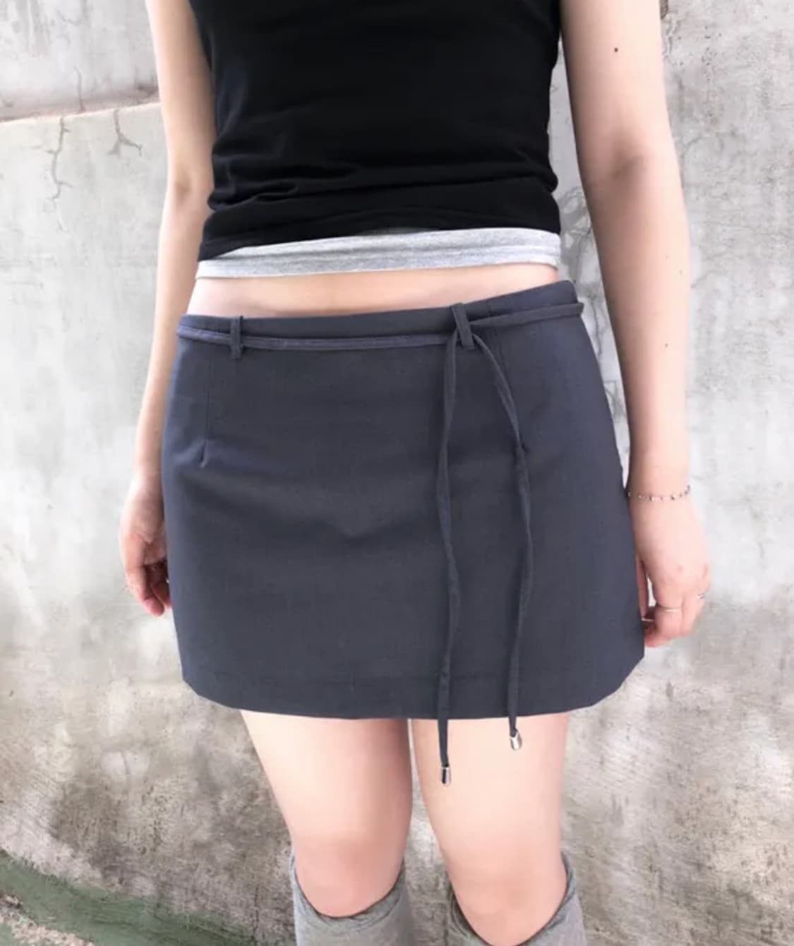 그린씨. string belt low miniskirt (gray s) 상품이미지1