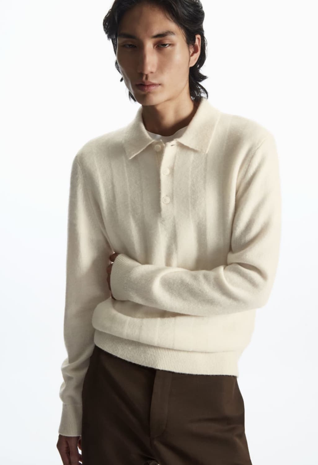 코스 텍스처드 스트라이프 울 니트 상품이미지1