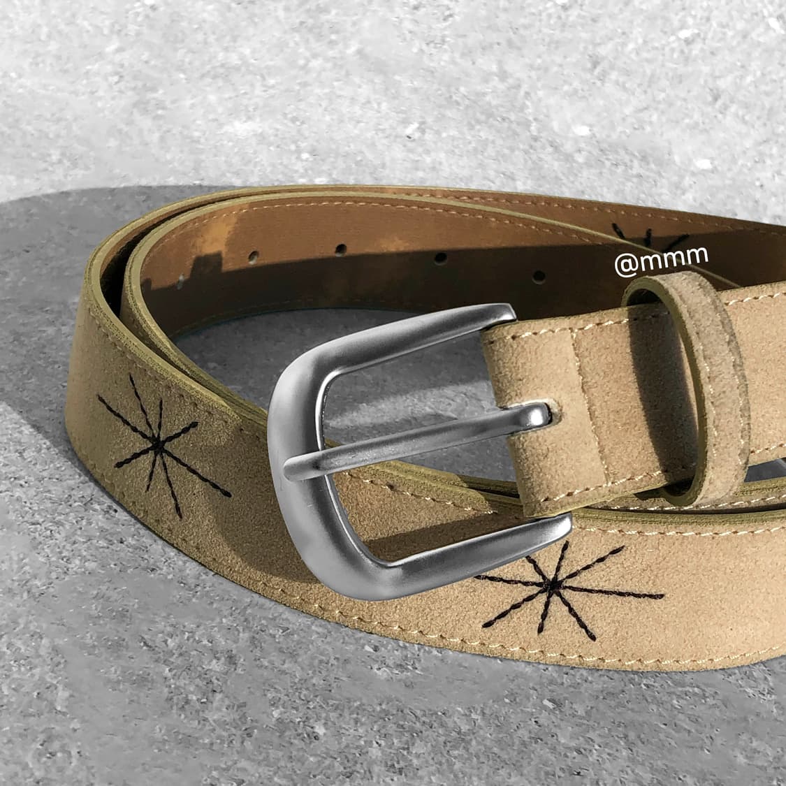 [Unisex] 스웨이드 별빛 자수 벨트 3컬러 상품이미지3