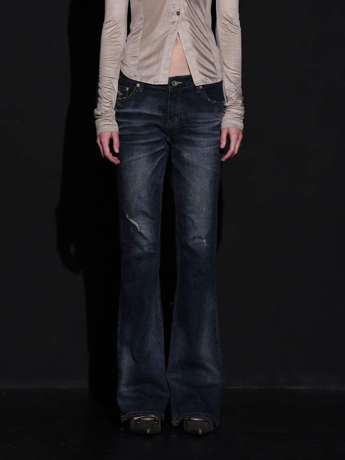 보헤미안서울 보헴서 딥블루 워싱 부츠컷 데님 S 상품이미지1