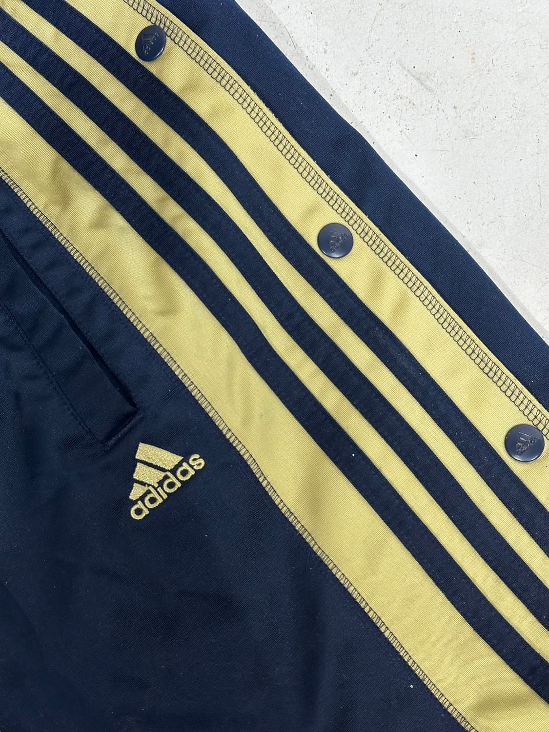 아디다스 네이비 사이드 버튼 스냅 단추 와이드 추리닝 팬츠 댄스 바지 S 상품이미지6