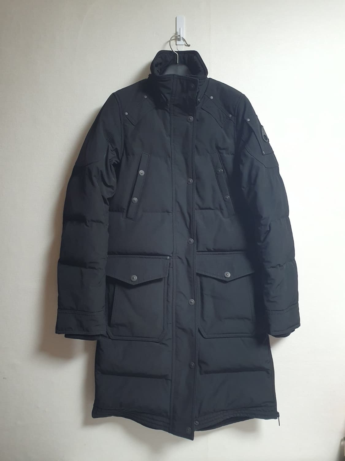 무스너클 블랙 롱패딩 구스다운 패딩 XS / 후드X 상품이미지1