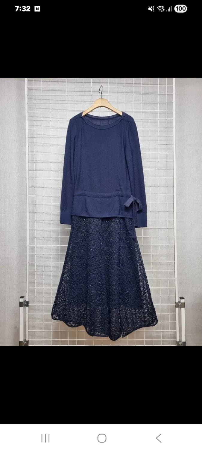 한섬 오브제 니트 레이스 원피스 (봄) 상품이미지1