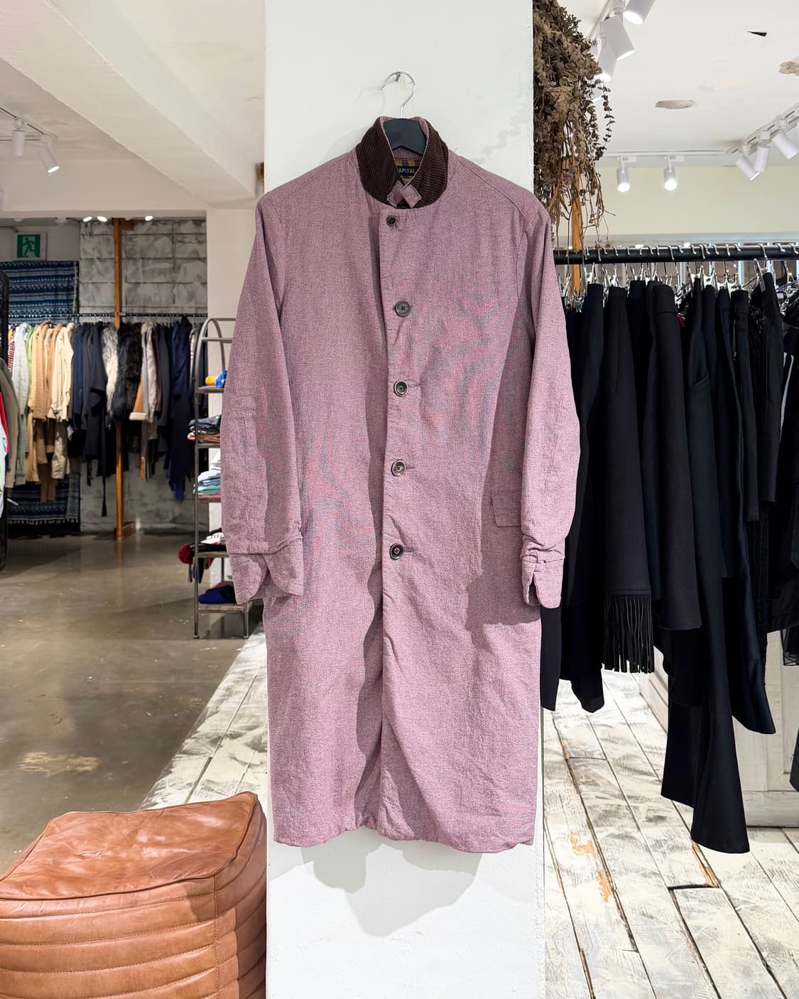 캐피탈 핑크 코듀로이 카라 코트 상품이미지1