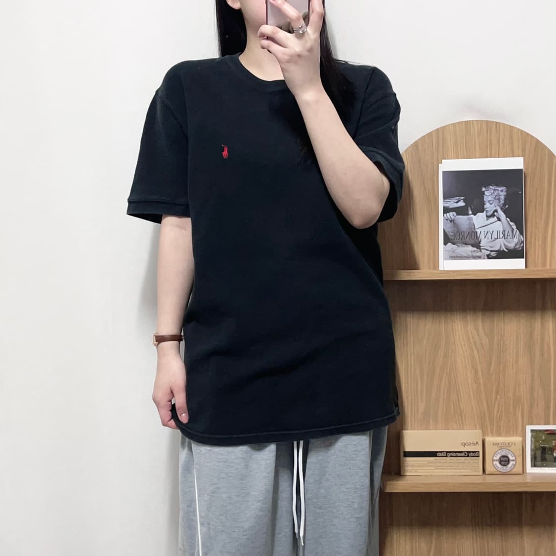 [정품] 폴로 블랙 / 레드포니 와플 반팔티 [ XL ] 상품이미지2