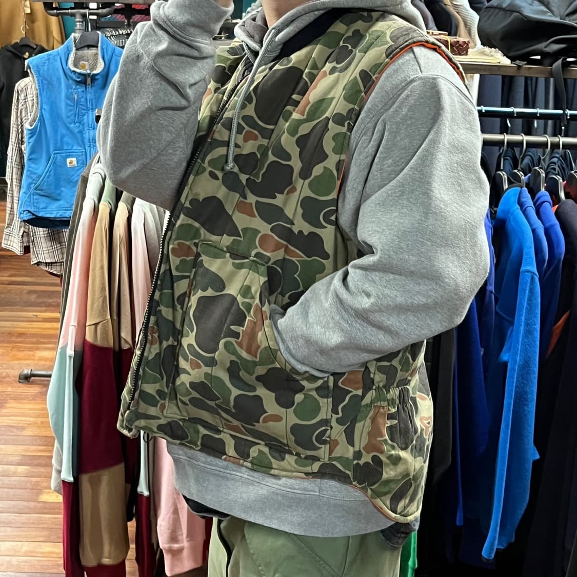 카모 패딩 베스트 상품이미지5