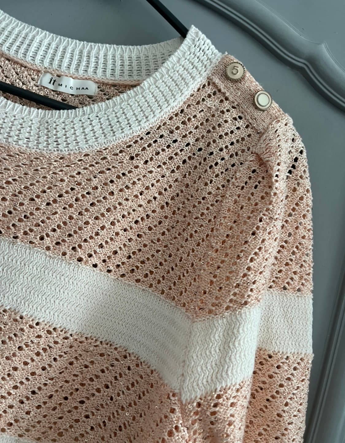 23ss 잇미샤 글리터 반팔 니트 55사이즈 상품이미지7