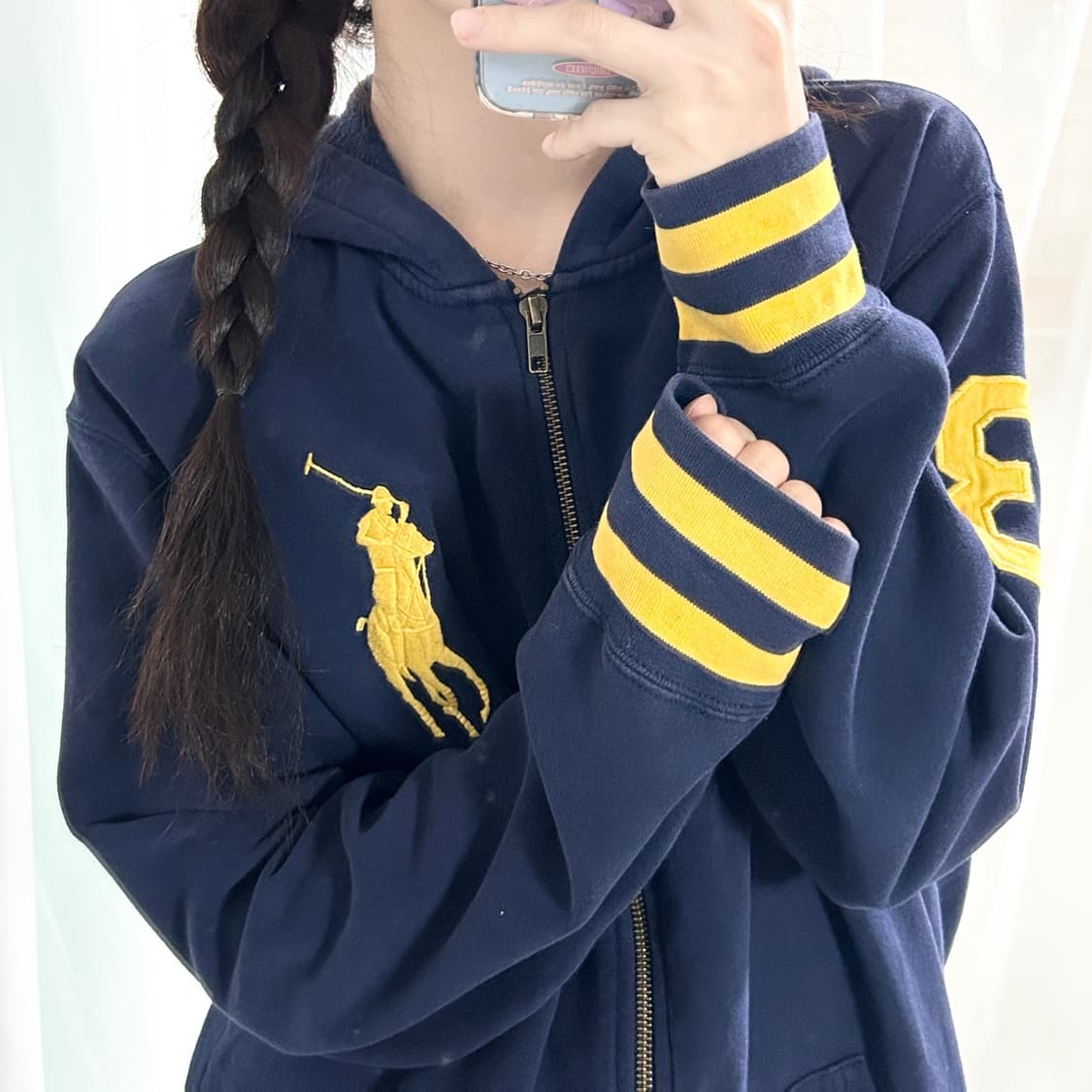 폴로 빅포니 네이비 후드집업 상품이미지1