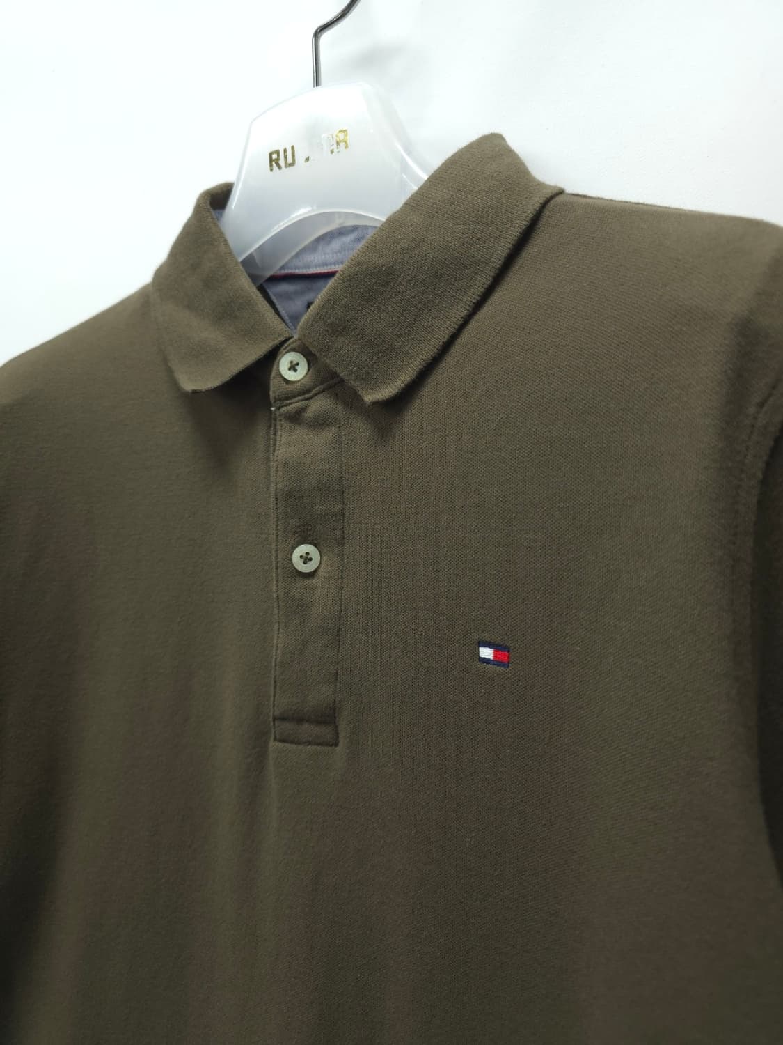 타미힐피거 슬림핏 로고 자수 카라 반팔 티셔츠 (95) 상품이미지3