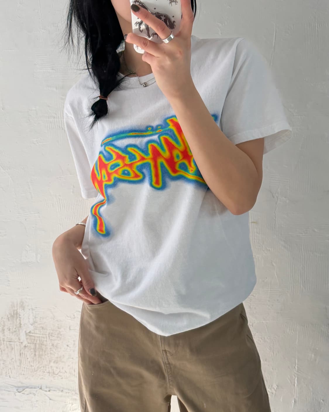 Stussy 스투시 스프레이 화이트컬러 코튼 티셔츠 상품이미지2