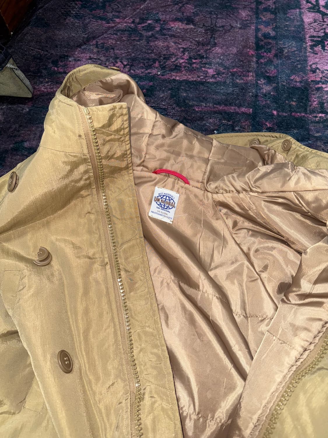 미니멀 더블버튼 베이지 후드파카 상품이미지5