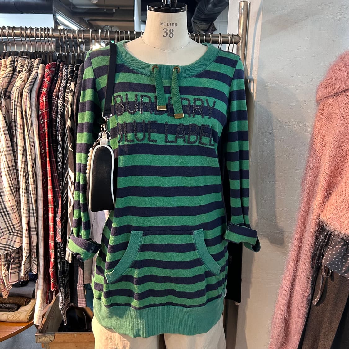 Burberry Green Stripe Long T-shirts 상품이미지2