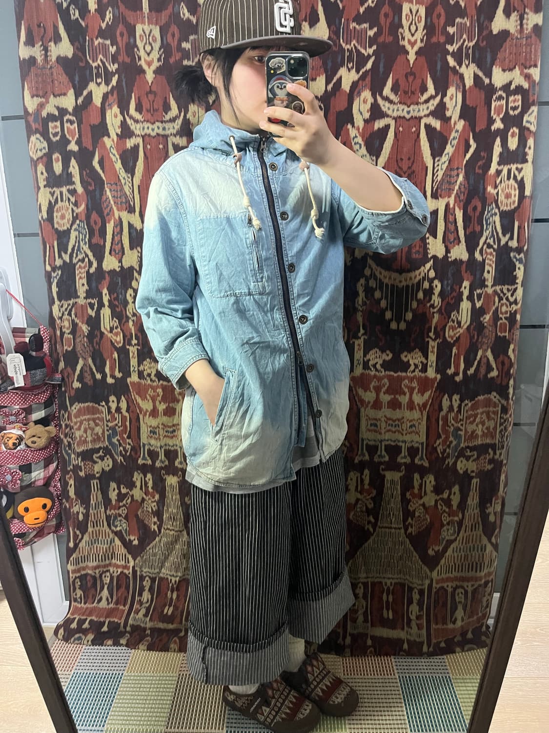 Native lounge 연청 워싱 후드 셔츠 상품이미지2