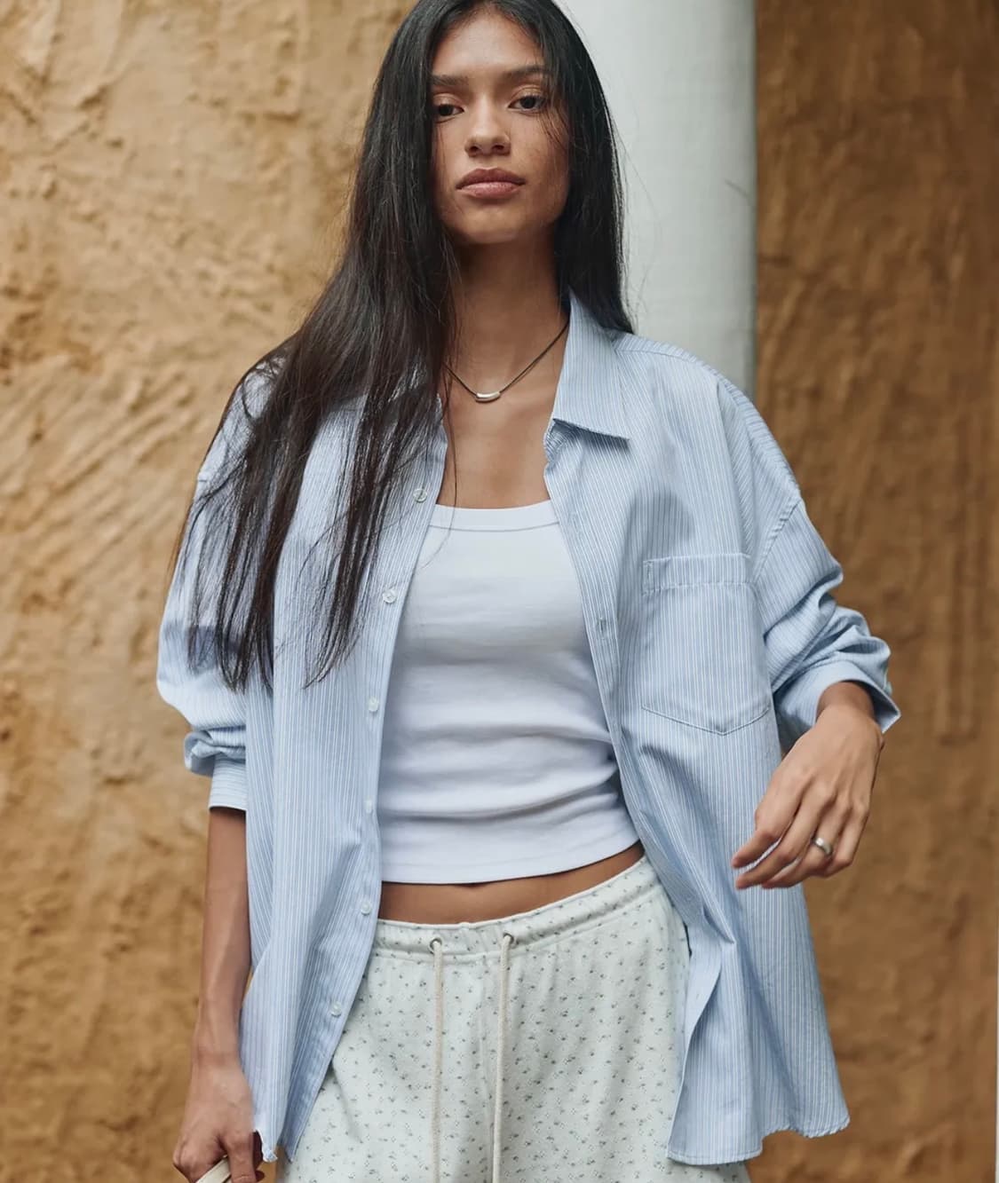 새상품 BITTERCELLS 윈드 스트라이프 셔츠 상품이미지1