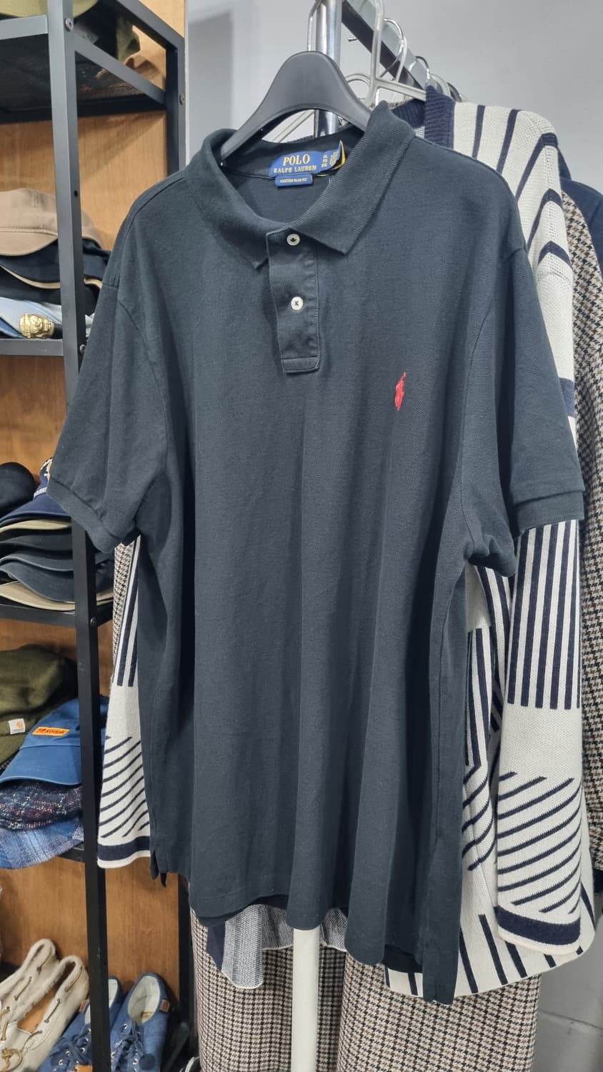 폴로 검정색 피케반팔티 110(xL) 상태10/8 상품이미지1