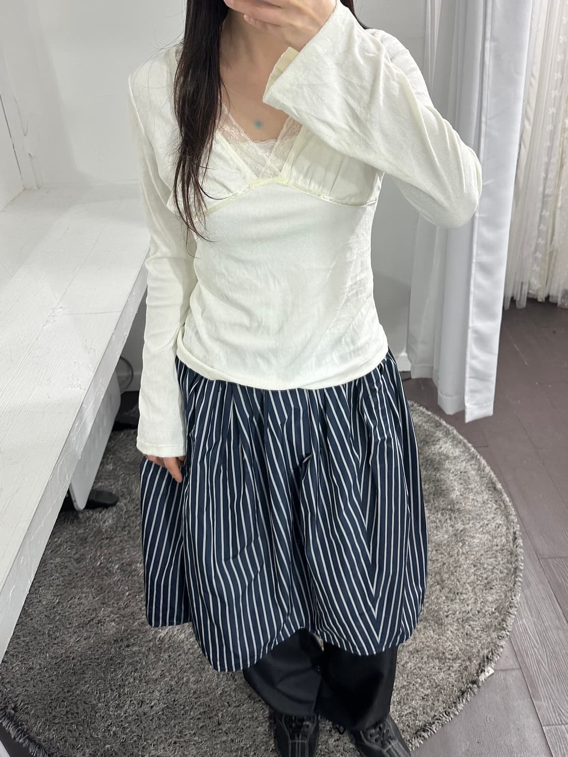 crolla stripe banding skirt 상품이미지2