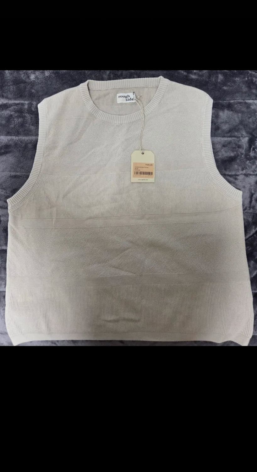 러프사이드 크루넥 니트 베스트 오트밀 2 상품이미지3