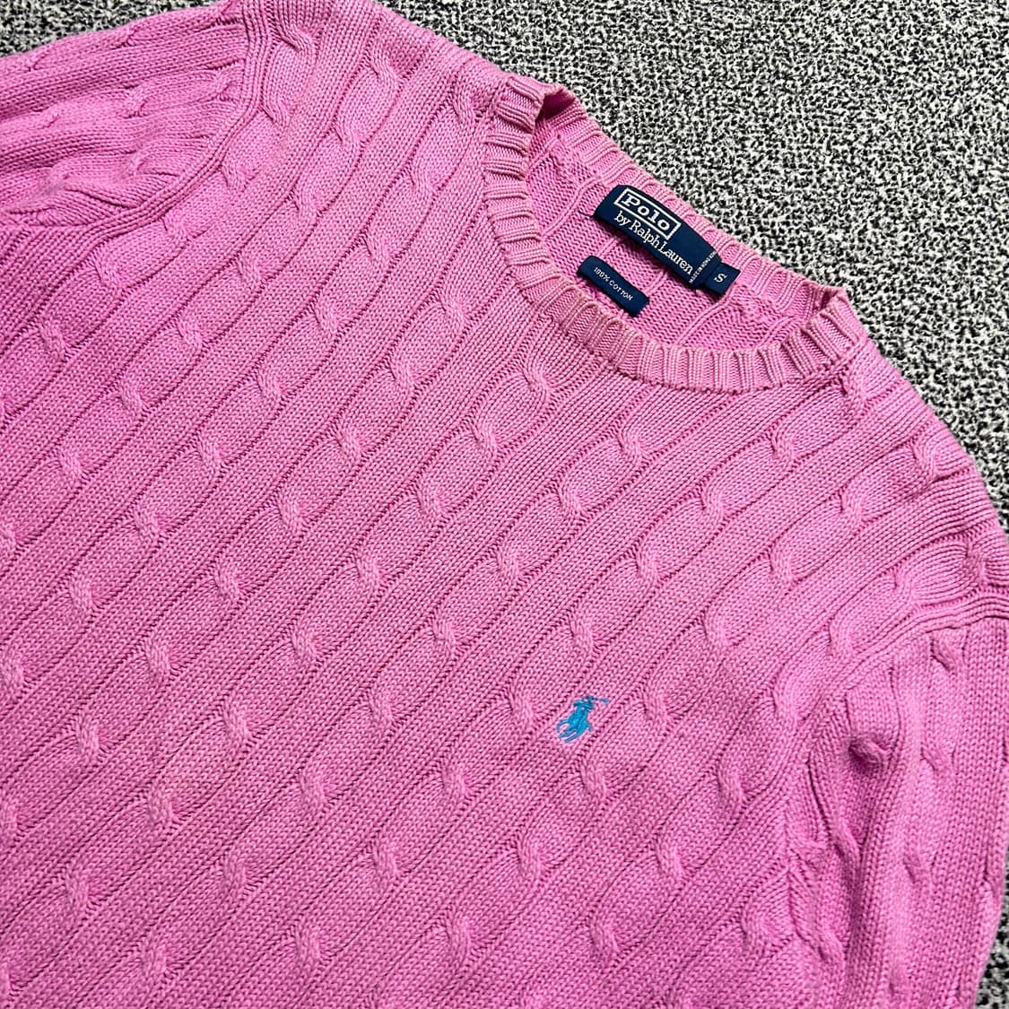 폴로 (POLO RalphLauren)핑크 케이블 니트 상품이미지2