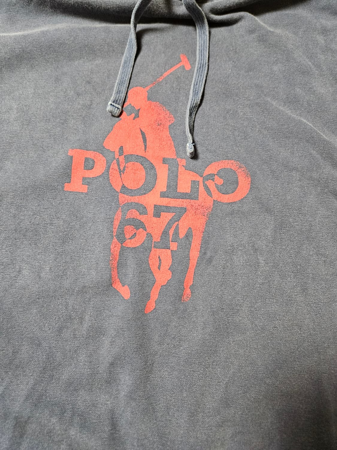 폴로 로고 빅포니 후드티 스웨트셔츠 네이비 코튼 블렌드67 상품이미지5