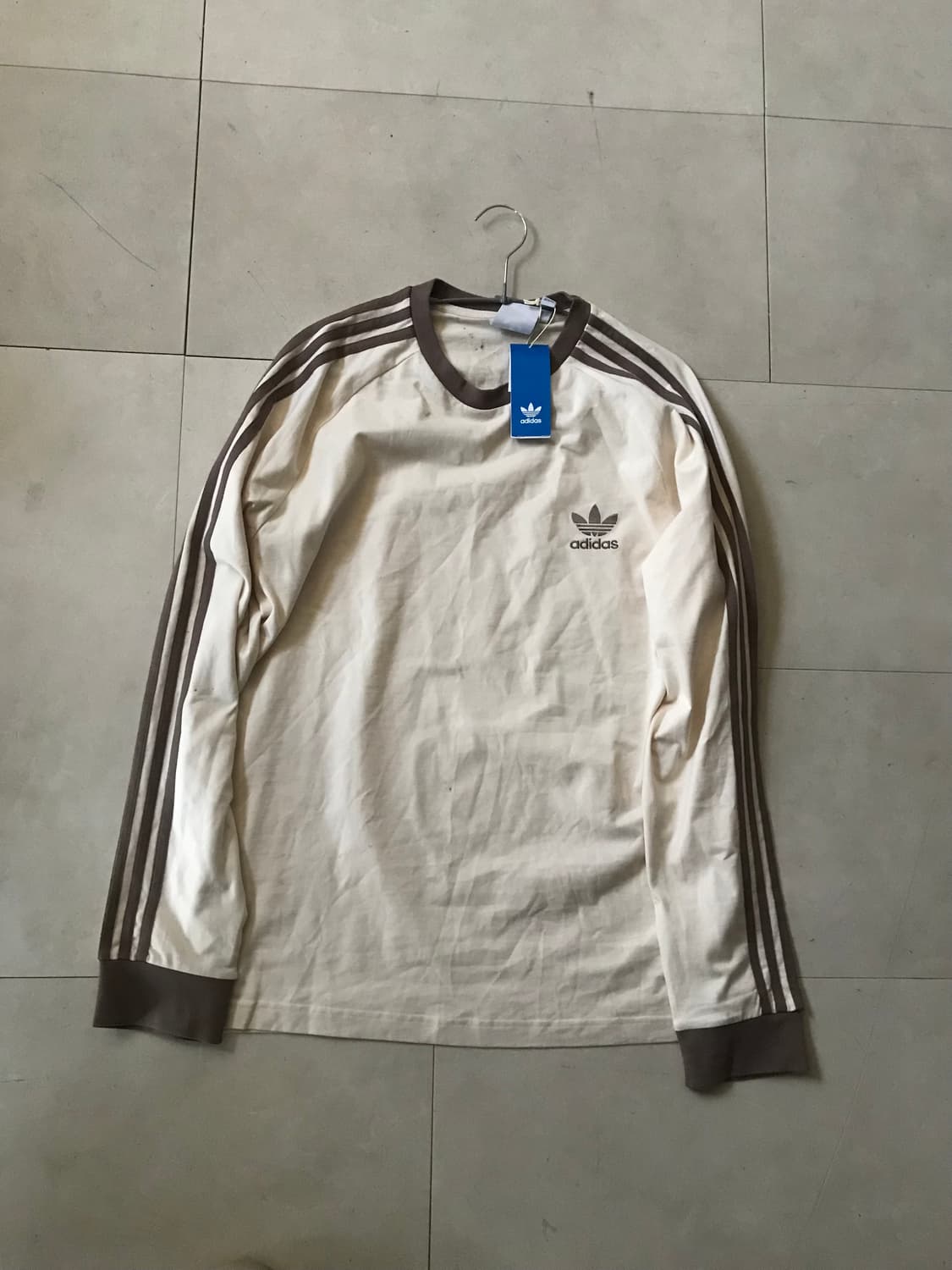 아디다스 크림브라운 삼선 롱슬리브 상품이미지7