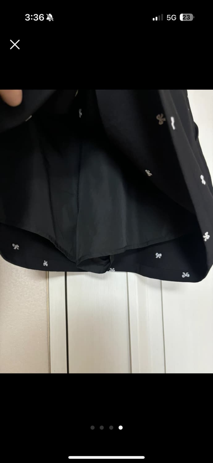 쿠오세) 검정 리본 미니스커트 L사이즈 상품이미지3