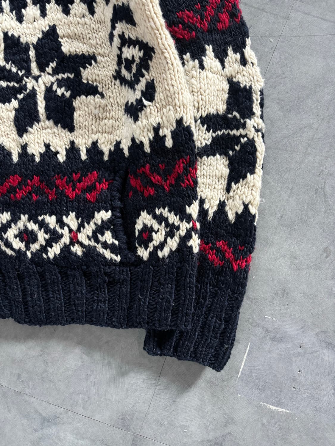 Polo 폴로 랄프로렌 노르딕 성조기자수 울 핸드 니트 코위찬 상품이미지6