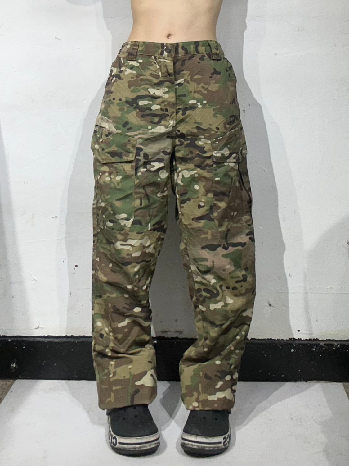 빈티지 베이지 카모 카고 와이드 팬츠 XL 상품이미지2
