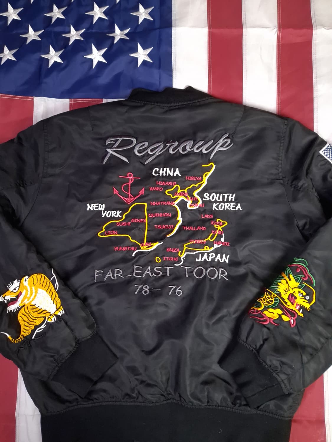 빈티지 밀리터리 극동 사령부 자수 수베니어 스카잔 상품이미지1