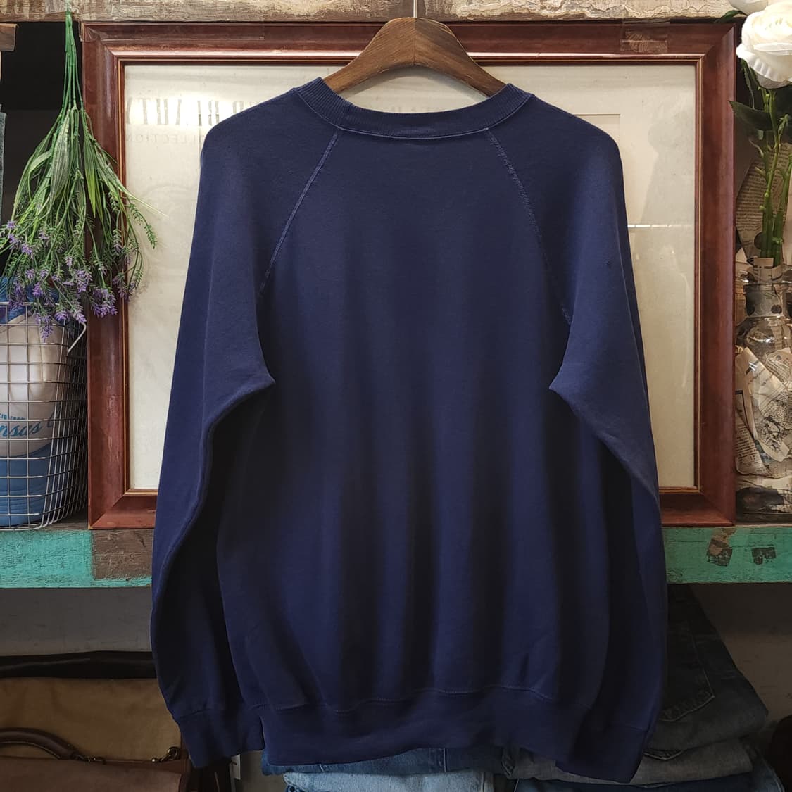 90s 헤인즈 빈티지 스웻셔츠 플레인 스웻셔츠 파스텔 블루 그레이 m 상품이미지2