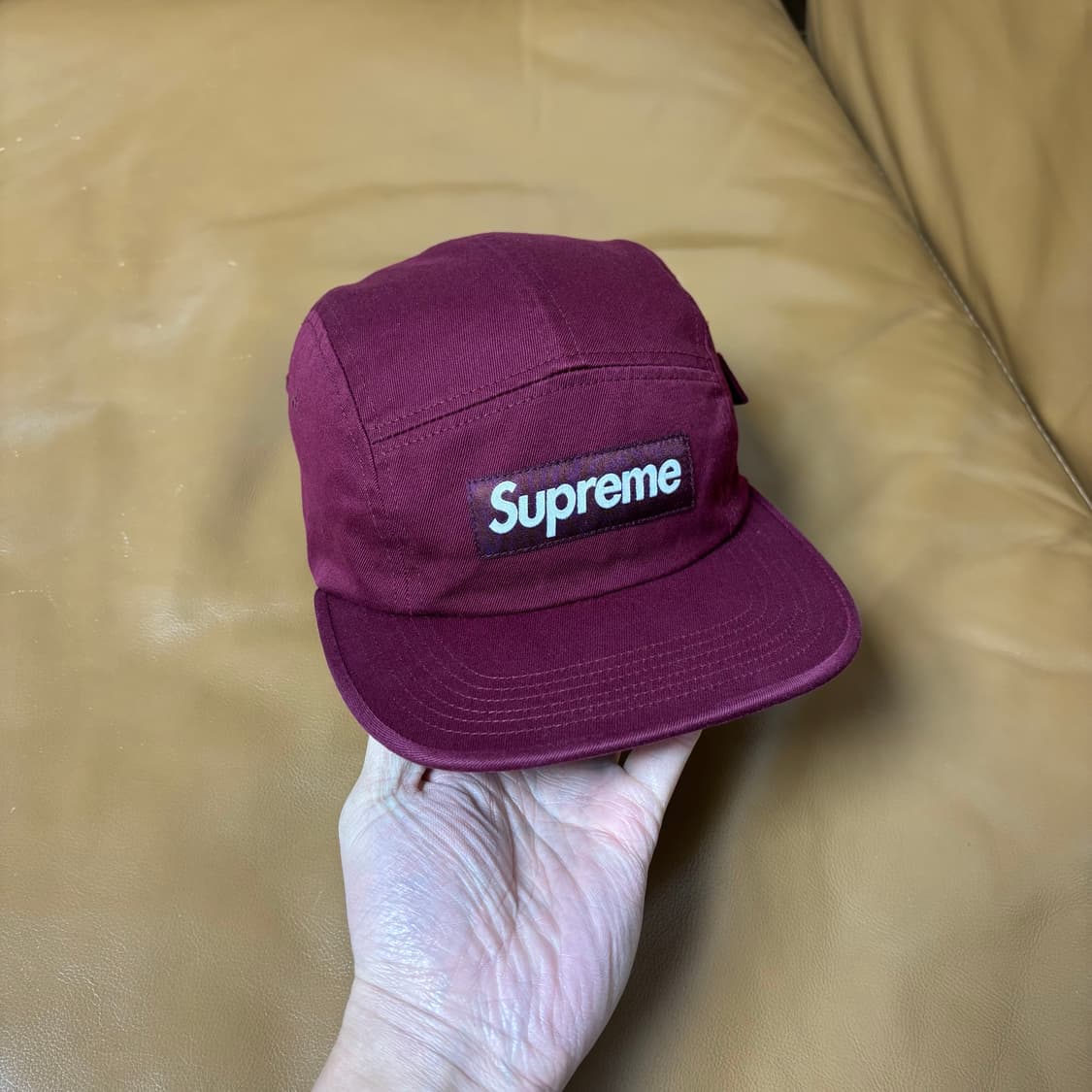 슈프림 캠프캡 모자 박스로고 밀리터리 카고 워시드 와인 상품이미지2