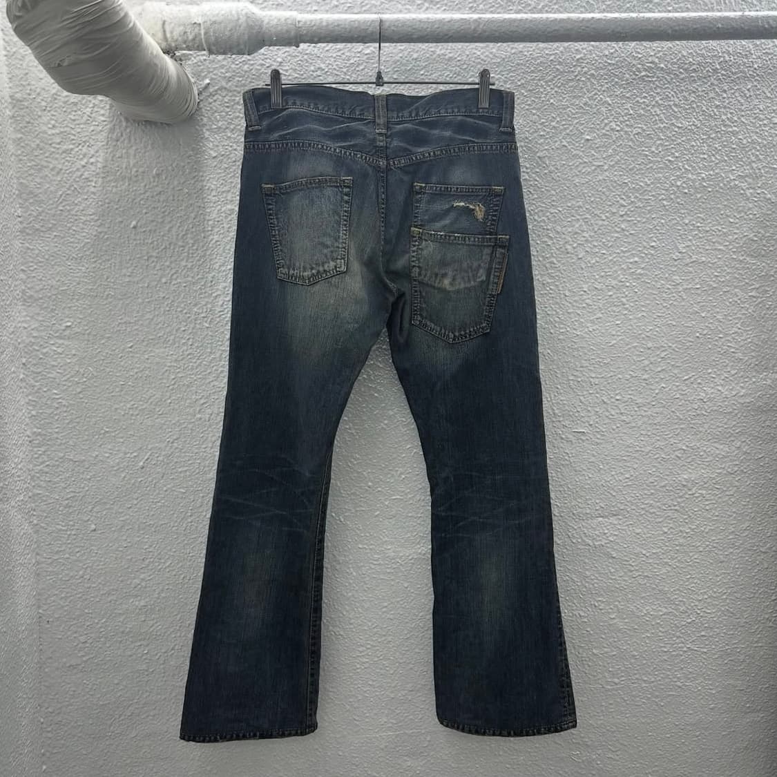 Python damage bootscut jeans  상품이미지3