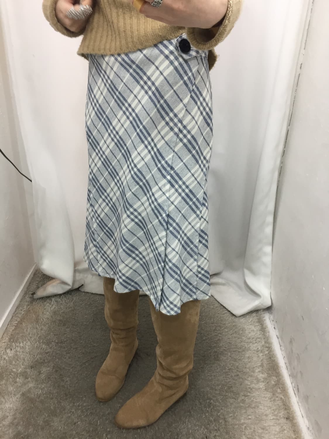 버버리 블루 라벨 소라 체크 스커트 🩵 상품이미지2