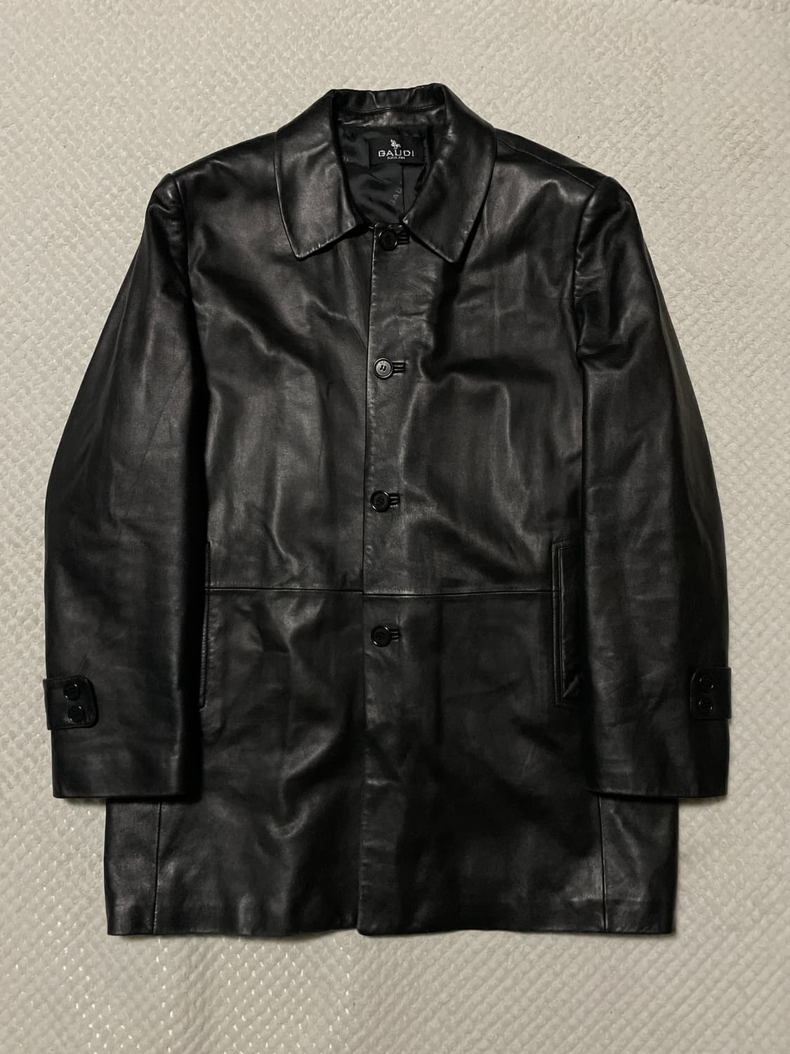 GAUDI 웨스턴 무드 램스킨 양가죽 레더 카 코트 상품이미지1