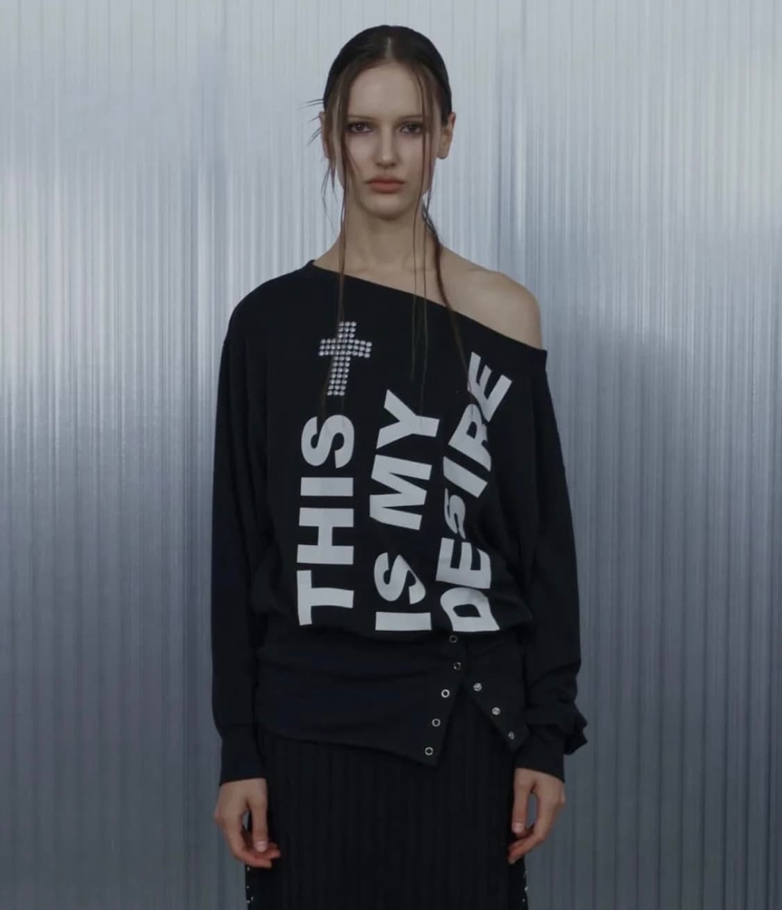 셋업이엑스이 BOLD LETTERING LOOSE TOP BLACK 상품이미지1