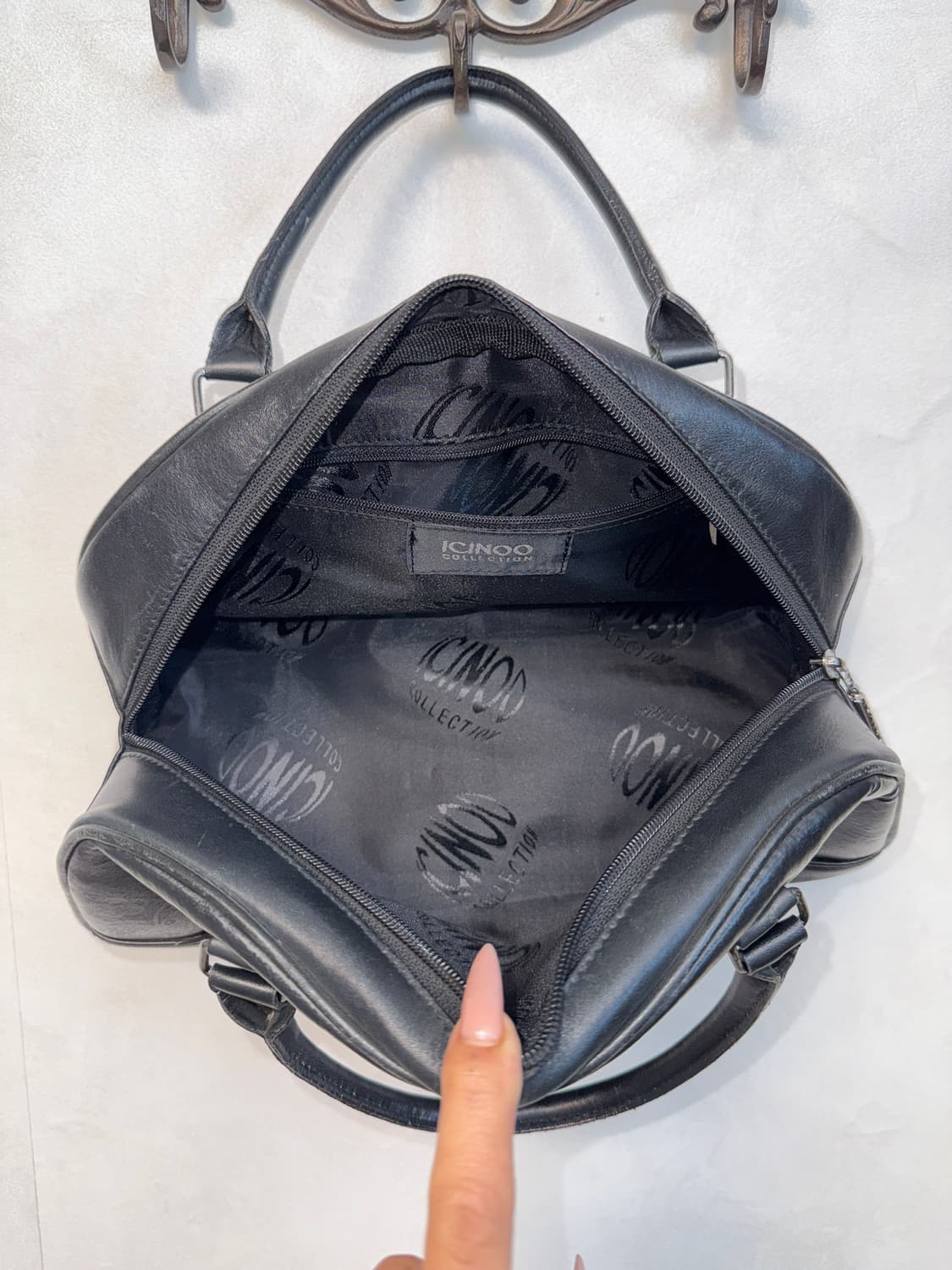 ICINOO black oriental patterned tote bag 상품이미지5