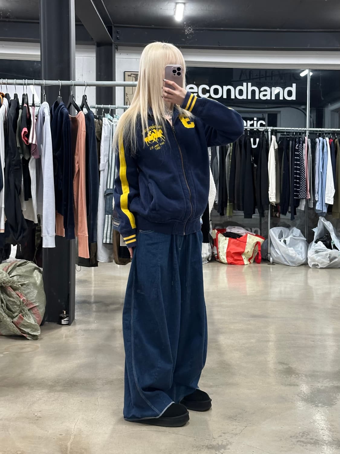 폴로 랄프로렌 빅포니 사이드 라인 코튼 집업 자켓 네이비 상품이미지3