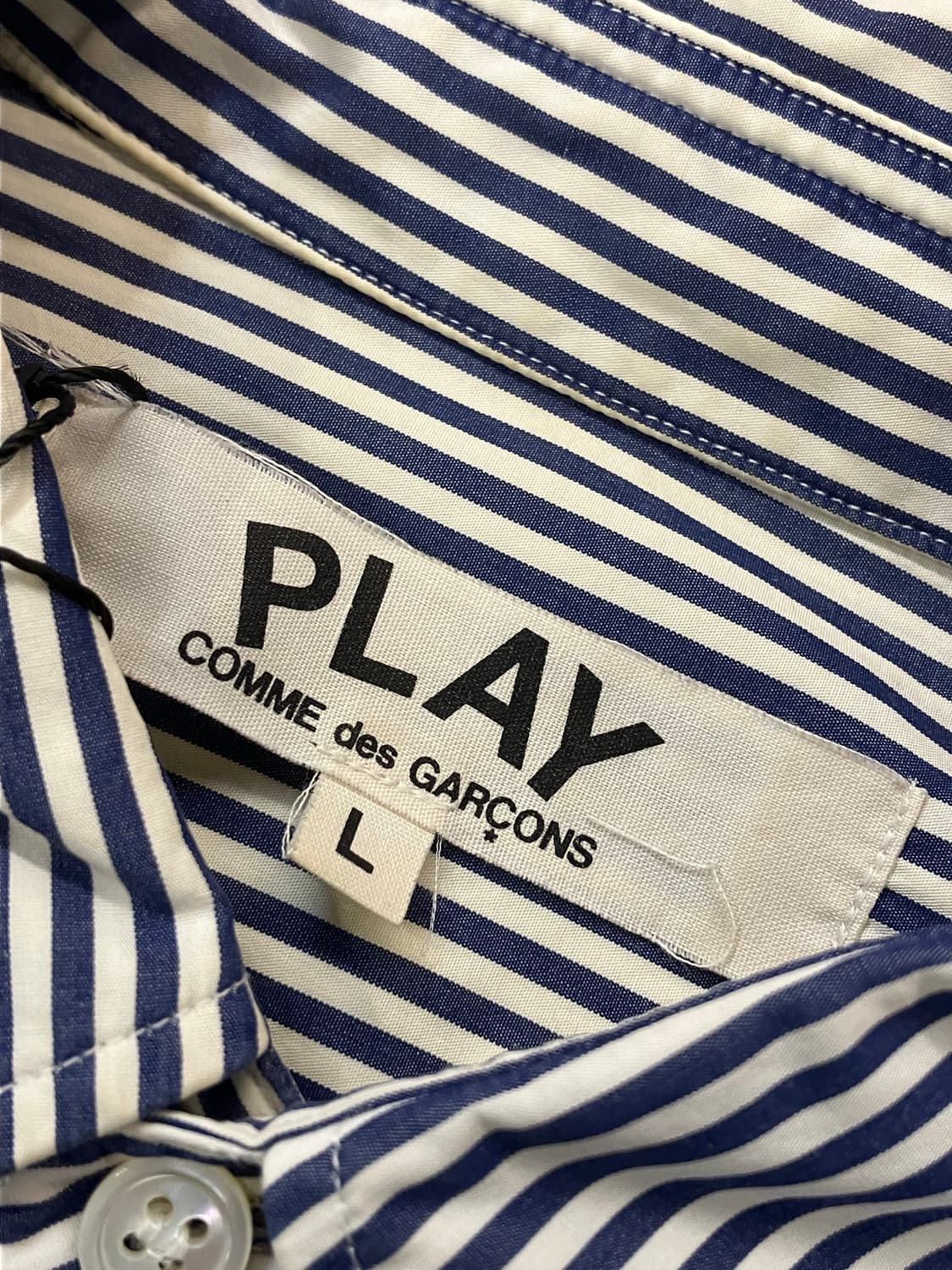 꼼데가르송 스트라이프 셔츠 네이비 화이트 L  #csz2281  상품이미지5