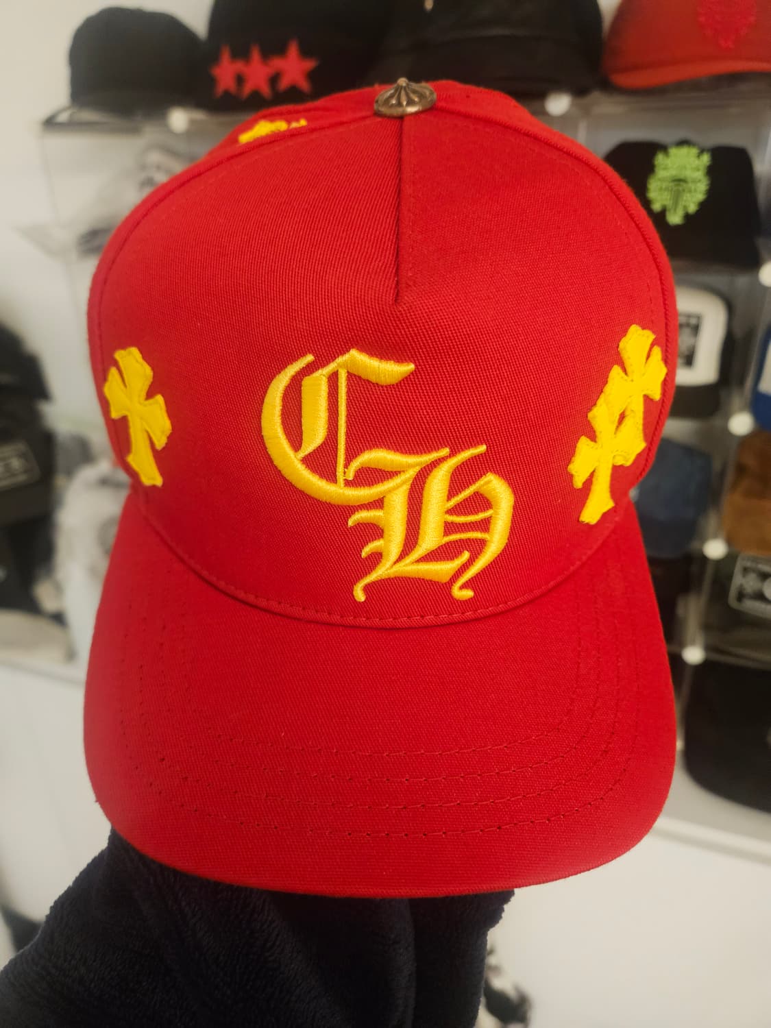 크롬하츠 정품 레더 패치 모자 캡 상품이미지1