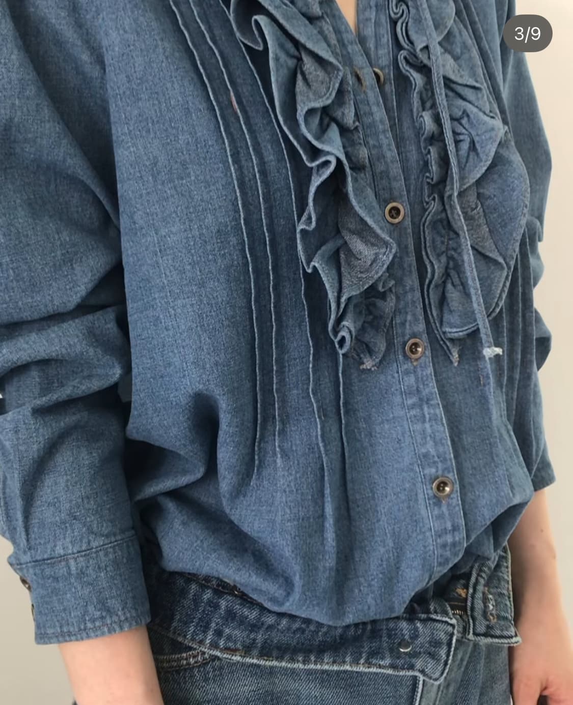 Eonts 에옹쓰 데님 프릴 셔츠 상품이미지2