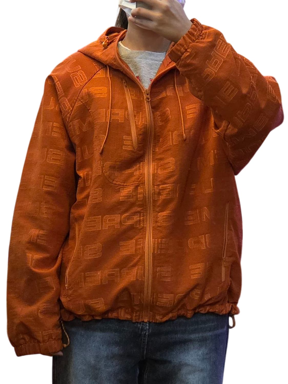 21FW 슈프림 로고 립스탑 후드 트랙 자켓 오렌지  상품이미지7