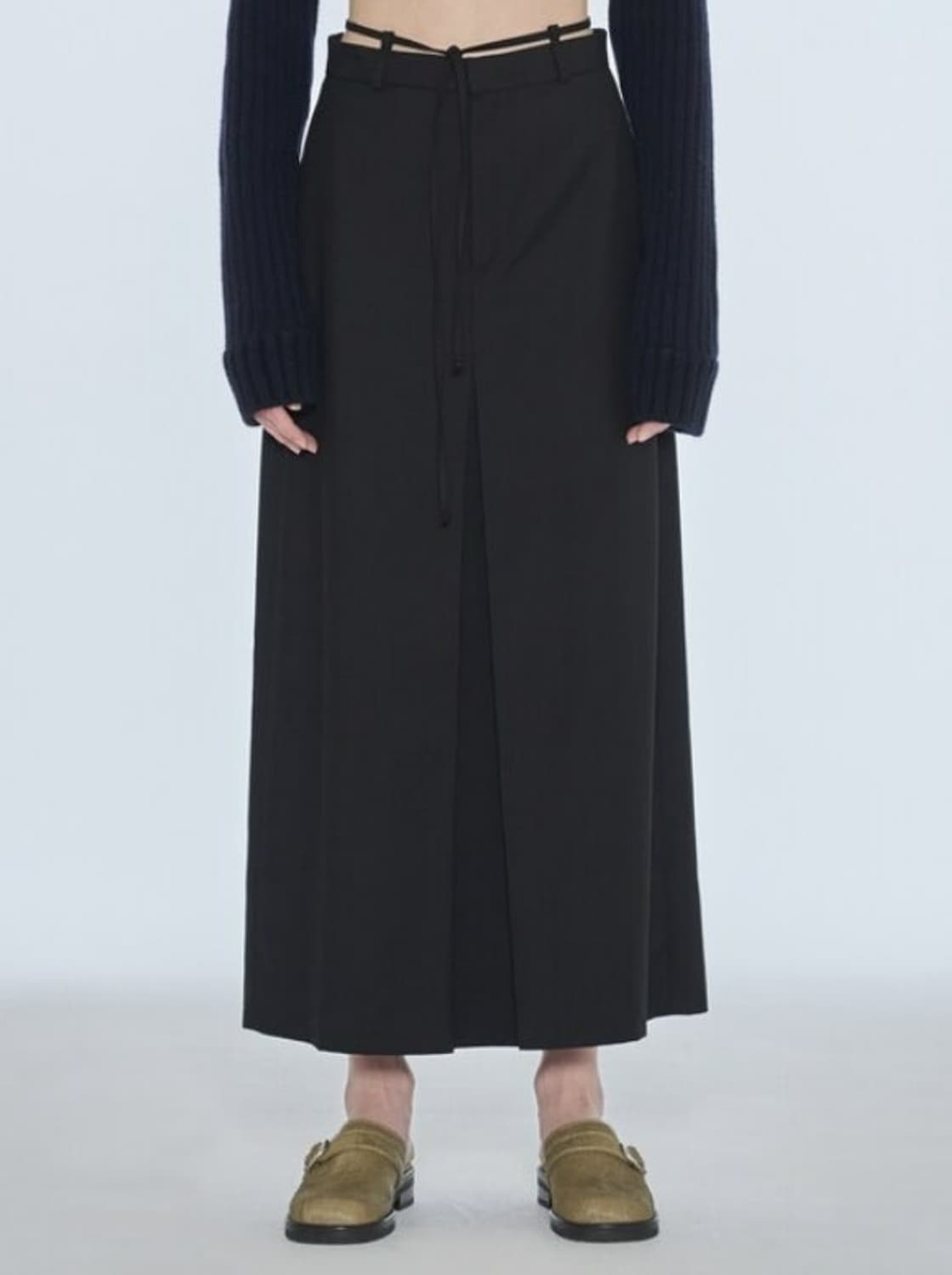 다이애그널 스트링 벨트 스커트 / 블랙S 상품이미지2