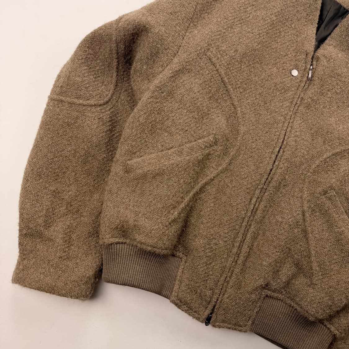 쿠어 인터널 바인딩 숄 카라 점퍼(멜란지 베이지) 상품이미지4