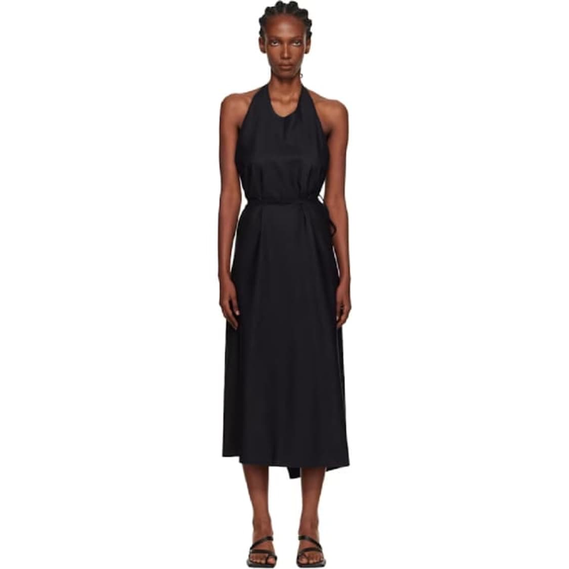 Baserange black apron 미디 드레스 상품이미지3