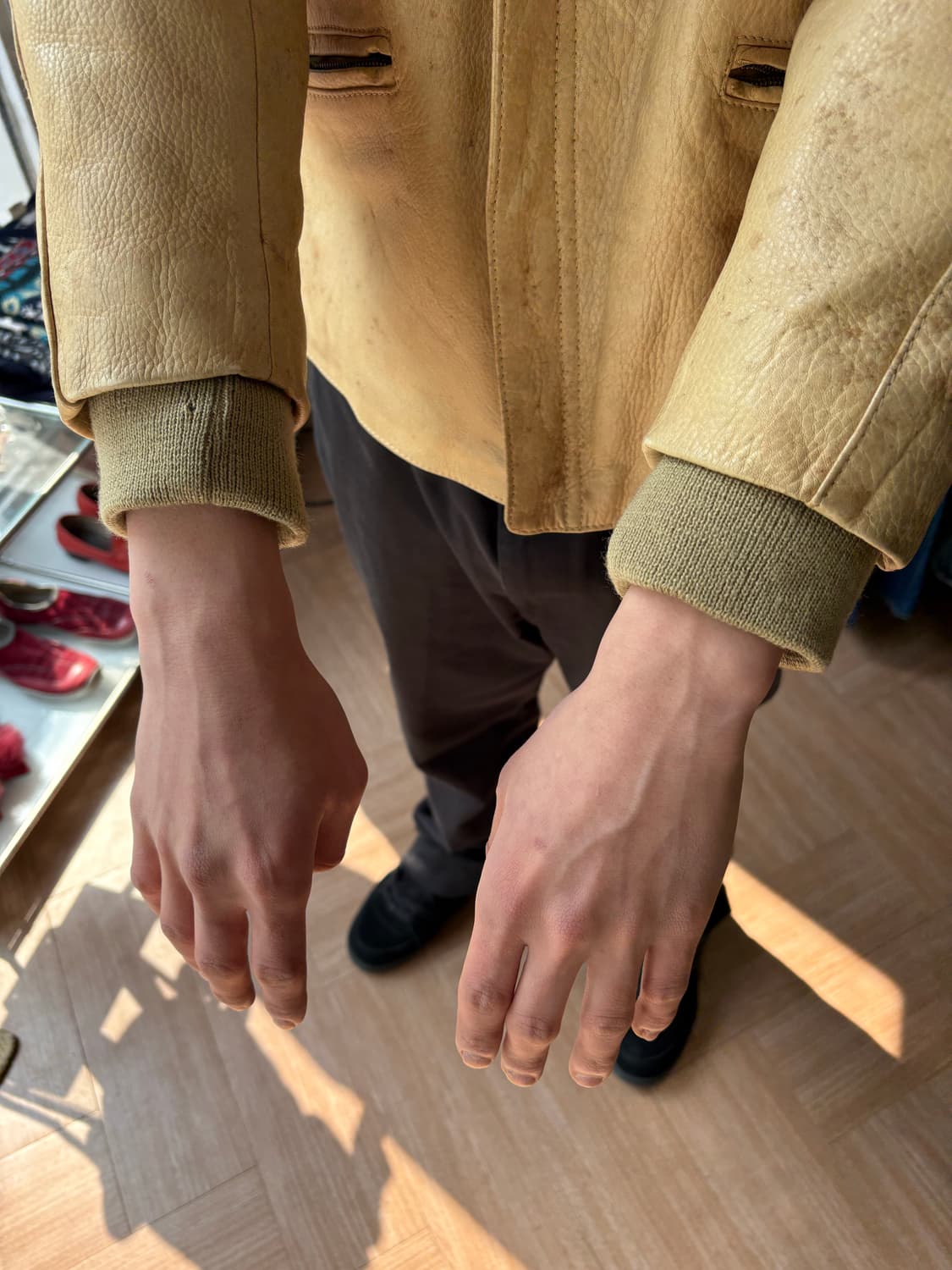 90s Emporio Armani 모터사이클 레더자켓 상품이미지7