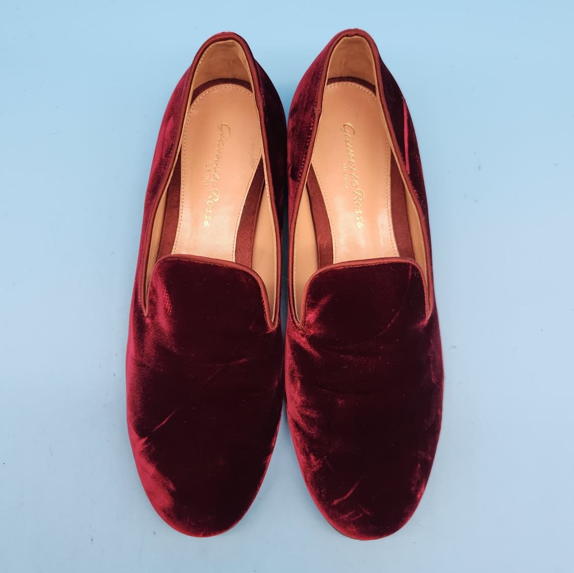 d Gianvito Rossi 버건디 벨벳 여성 로퍼 36  230 상품이미지2