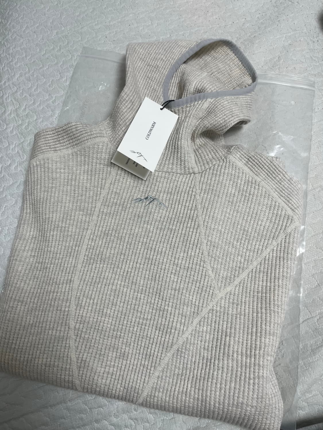 콜드웜 와플 워머 후드 크림 L 상품이미지1