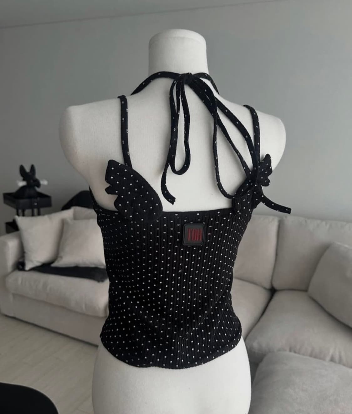 Toh bheart sleeveless (도트 블랙) 나시 상품이미지1