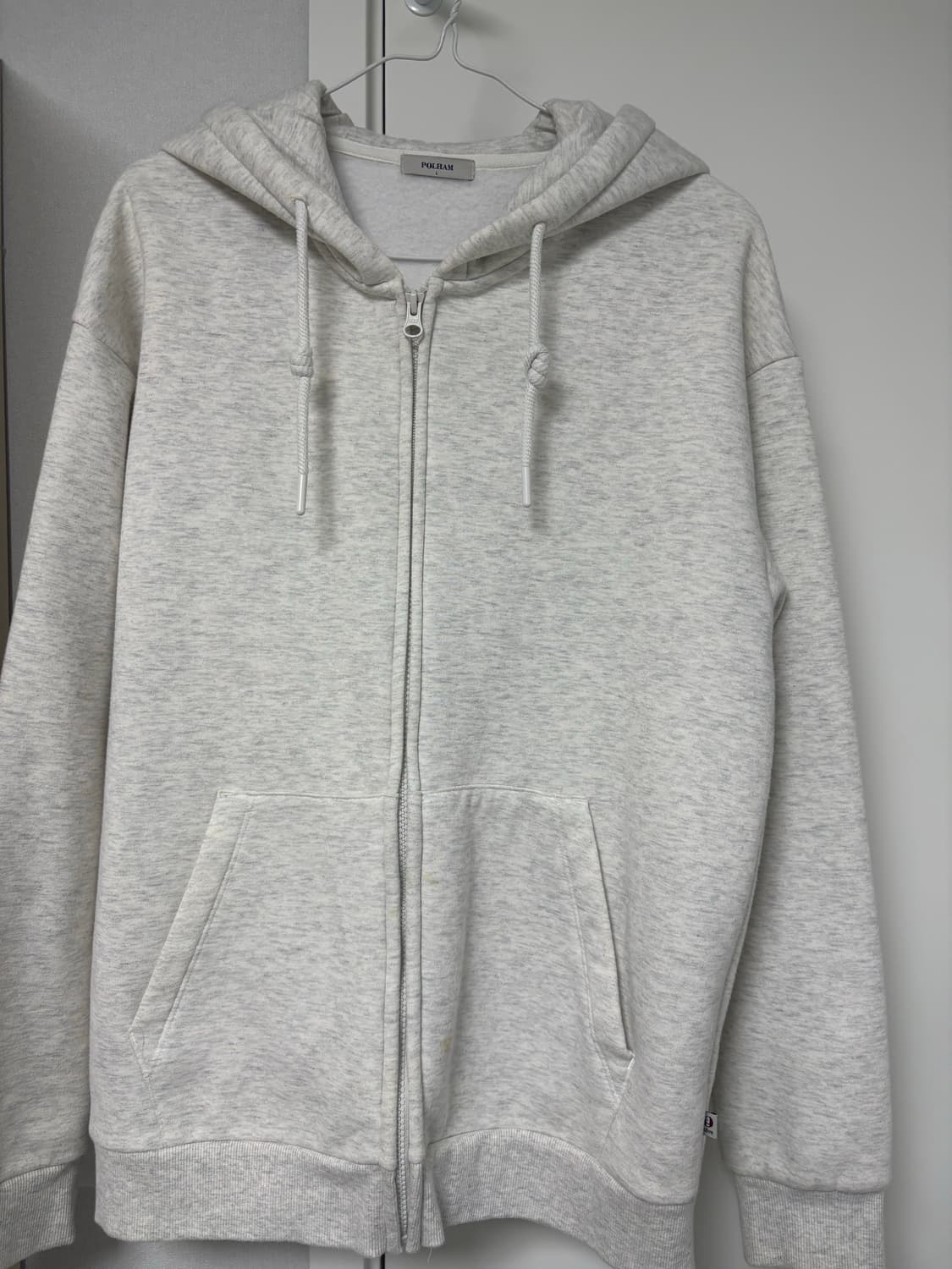 폴햄 흰색 후드집업 상품이미지1